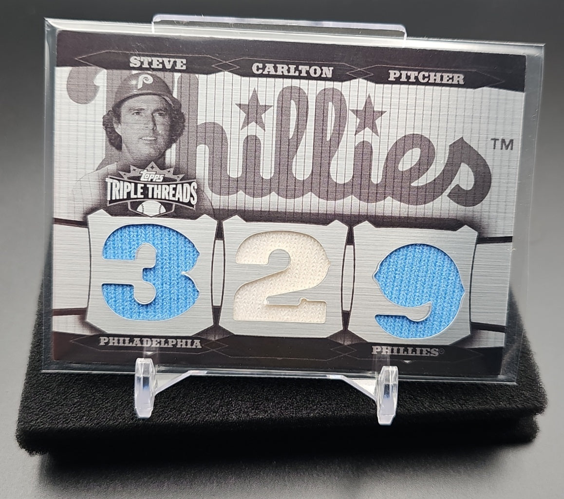 2006 Topps Triple Threads Steve Carlton #498 White Whale Relic 1/1 MEM Phillies image 0
