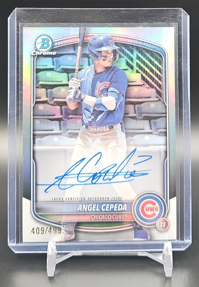 2025 Bowman Chrome Angel Cepeda #CPA-AC Prospect Auto Refractor 409/499 Cubs nan nan image 0