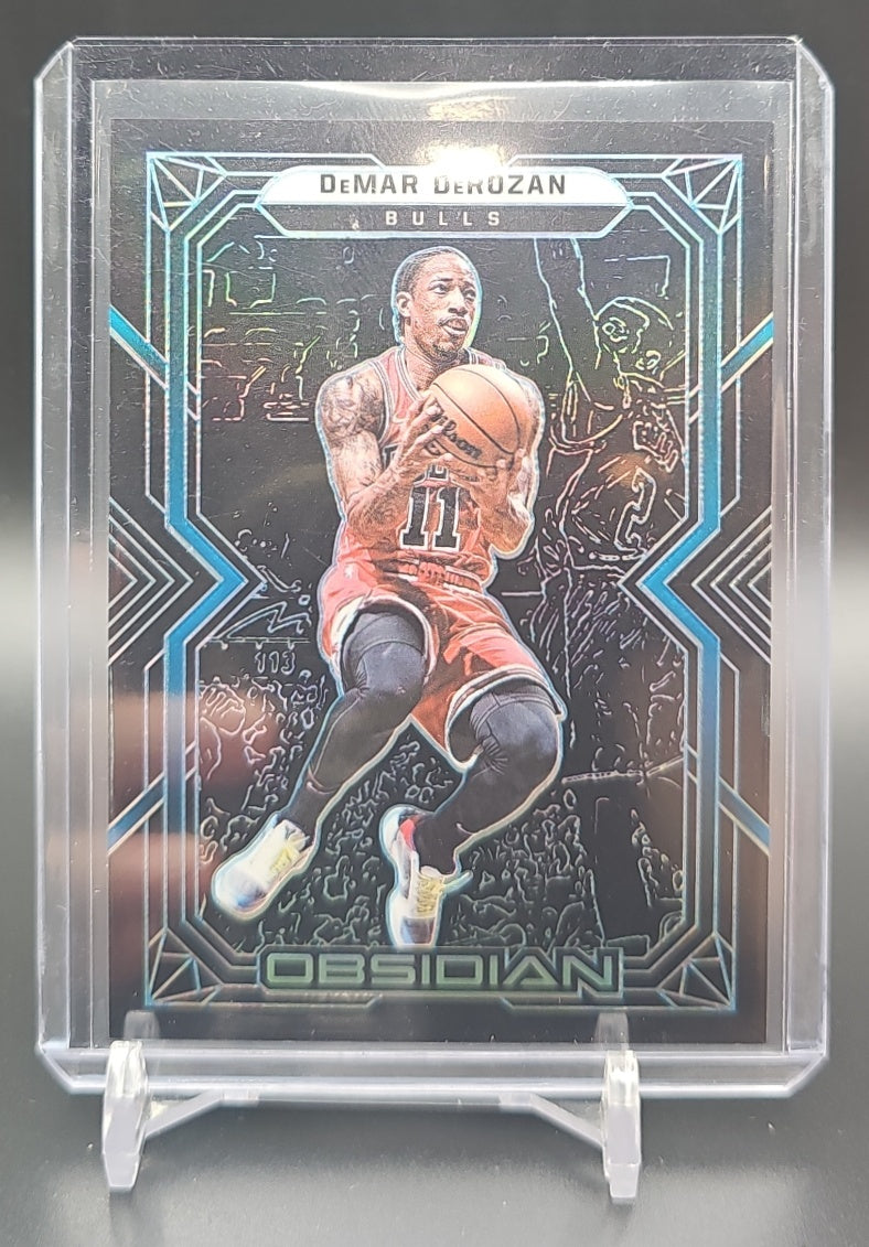 2021-22 Panini Obsidian DeMar DeRozan #41 Electric Etch Blue FOTL 3/16 Bulls image 0
