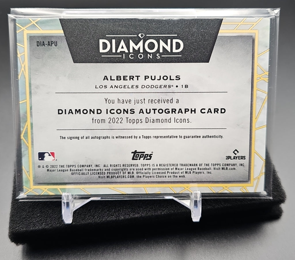 2022 Topps Diamond Icons Albert Pujols #DIA-APU Icon Auto 8/15 Dodgers image 1
