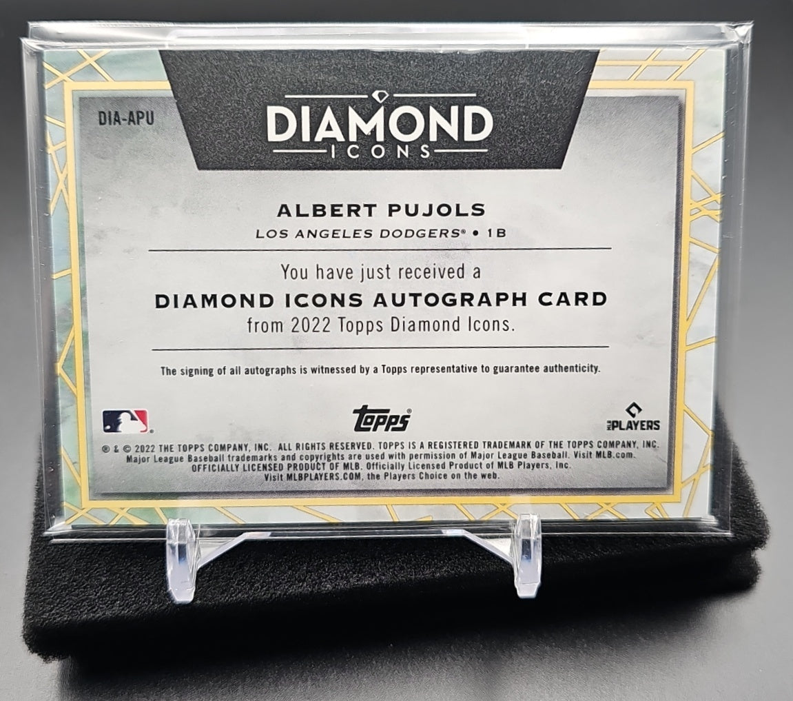2022 Topps Diamond Icons Albert Pujols #DIA-APU Icon Auto 8/15 Dodgers image 1
