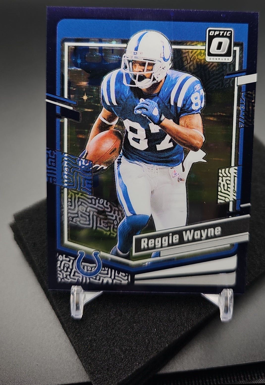 2023 Panini Donruss Optic Reggie Wayne #80 Purple Stars Prizm 7/15 Colts image 0