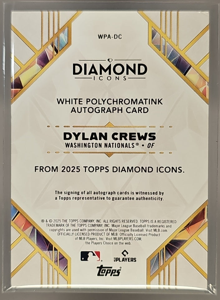 2025 Topps Diamond Icons Dylan Crews #WPA-DC White PolychromatINK Auto Black/Purple Ink /10 RC image 1