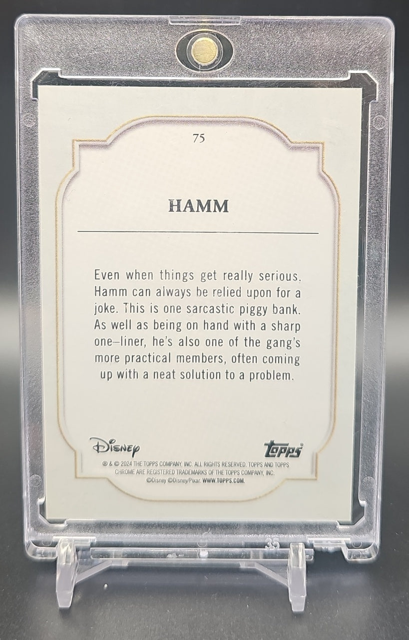 2024 Topps Chrome Disney Hamm #75 Blue Lava Refractor /75 Toy Story image 1