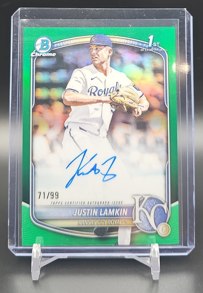 2025 Bowman Draft Justin Lamkin #CPA-JLA Chrome Auto Green Refractor /99 1st Prospect nan nan image 0