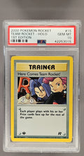 2000 Pokemon Team Rocket First Edition Here Comes Rocket! #15/82 PSA 10 image 0