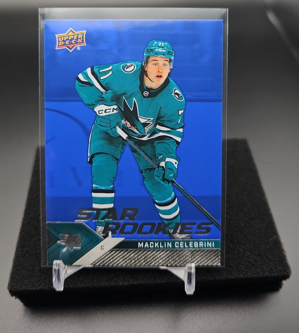 2024-25 Upper Deck Star Rookies Box Set Macklin Celebrini #13 Blue Sharks image 0