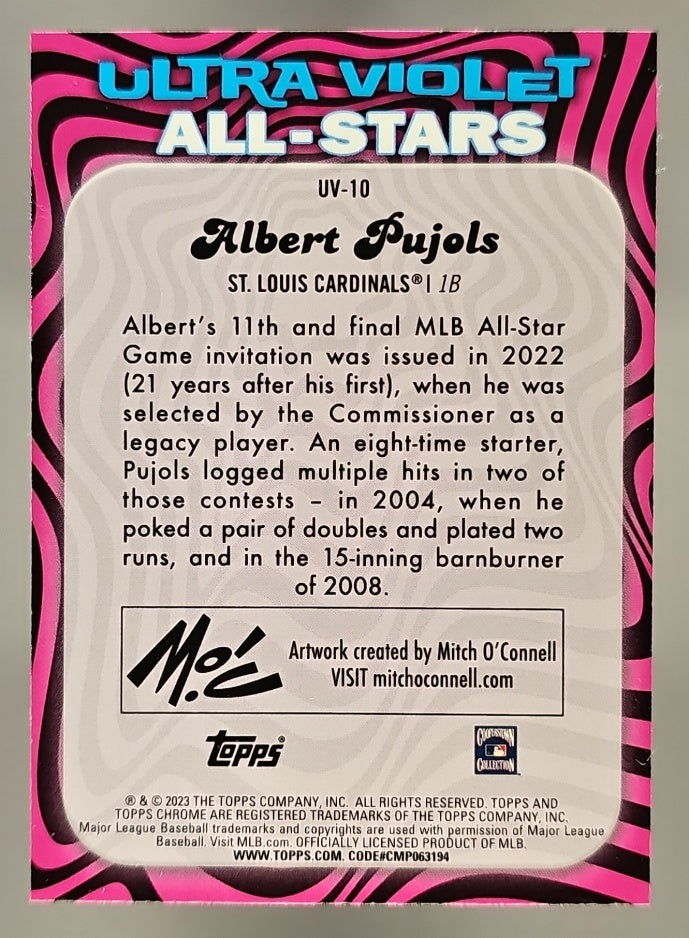 2023 Topps Chrome Albert Pujols #UV-10 Ultraviolet All-Stars Cardinals image 1