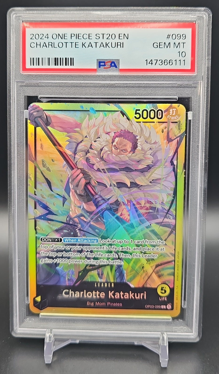 2023 One Piece ST20 Charlotte Katakuri #OP03-099 PSA 10 PSA 10.0 image 0