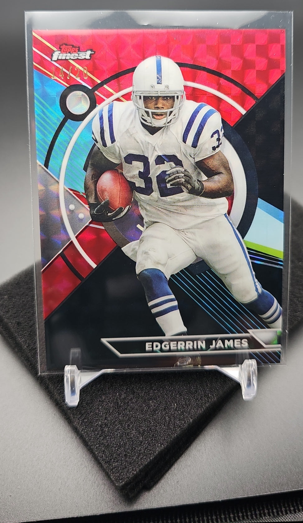 2024 Topps Finest Edgerrin James #123 Black Refractor /20 Uncommon Colts image 0