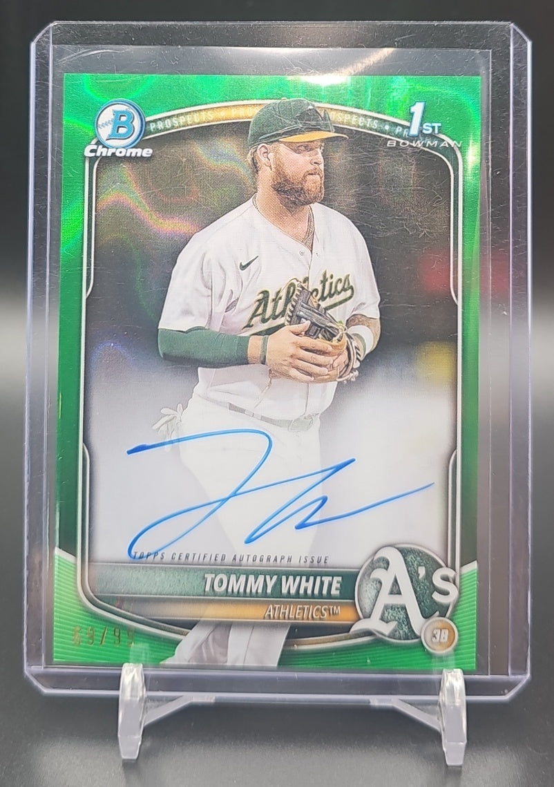 2025 Bowman Chrome Tommy White #CPA-TWH Auto Green Lava Refractor /99 1st Prospect image 0