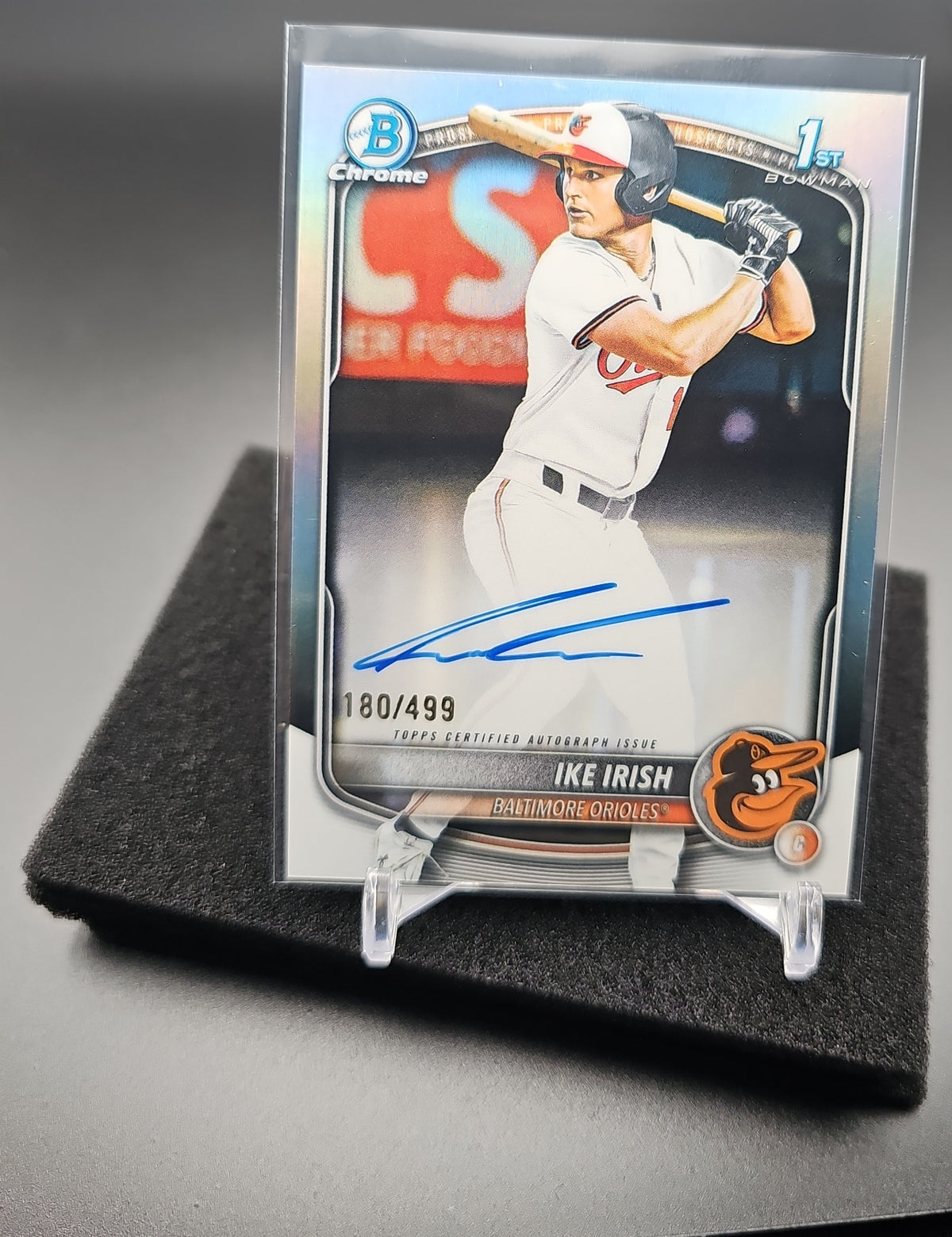 2025 Bowman Draft Ike Irish #CPA-II Chrome Auto Refractor /499 1st Prospect image 0