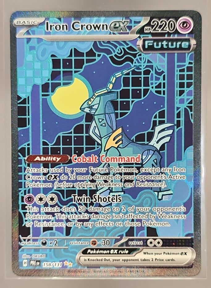 2025 Pokemon Prismatic Evolutions Iron Crown ex #158/131 Special Illustration Rare image 0