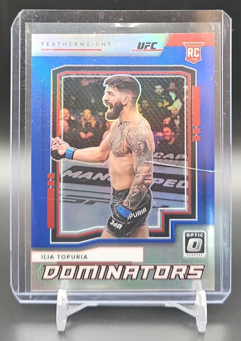 2022 Panini Donruss Optic UFC Ilia Topuria #17 Dominators Blue 36/49 image 0