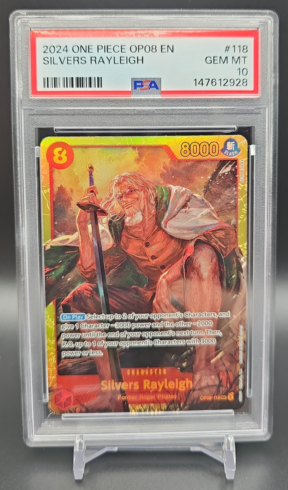 2024 One Piece Two Legends Silvers Rayleigh #OP08-118 Secret Rare PSA 10 PSA 10.0 image 0