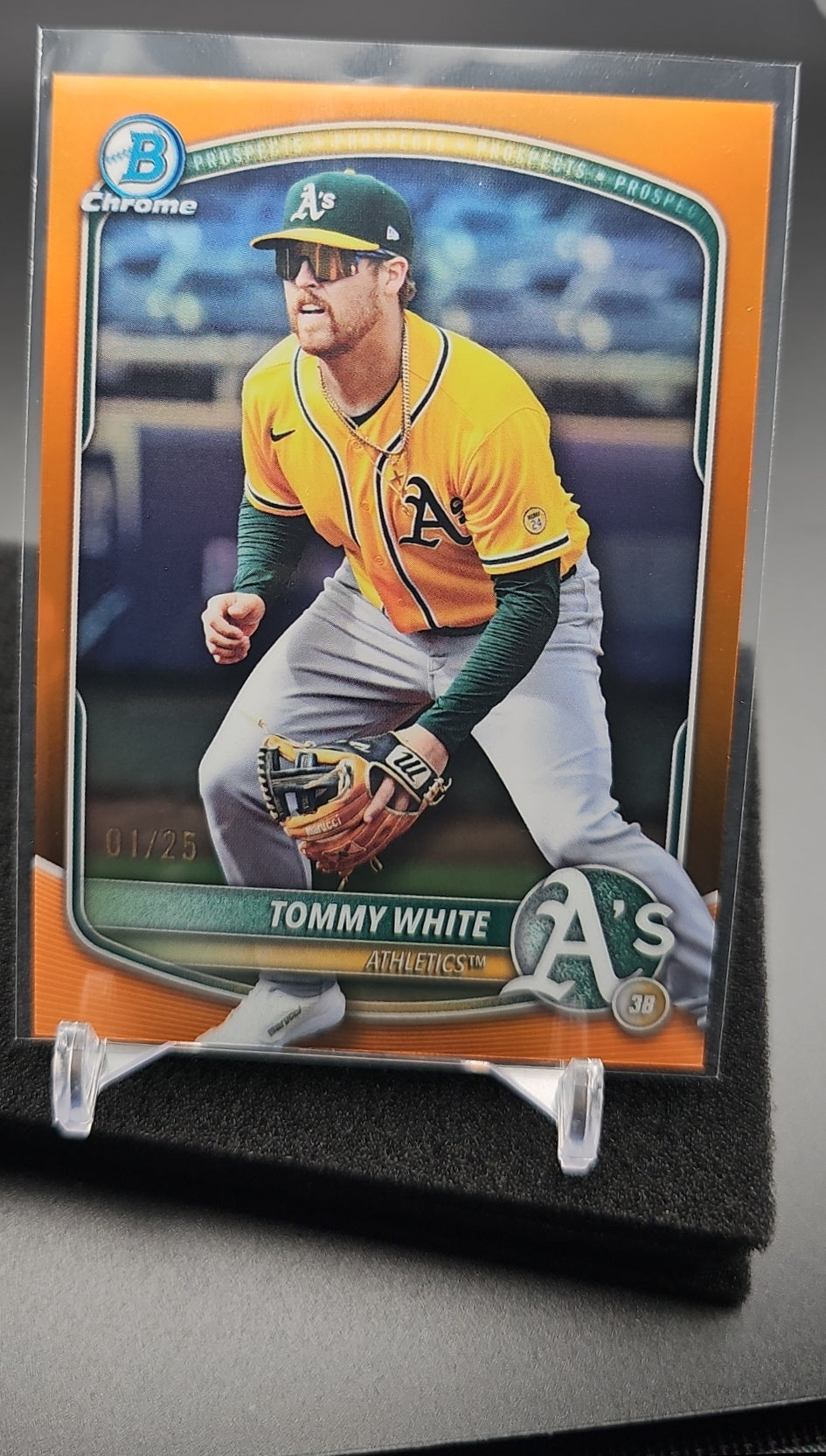 2025 Bowman Draft Tommy White #BDC-88 Chrome Orange Refractor 1/25 Athletics image 0