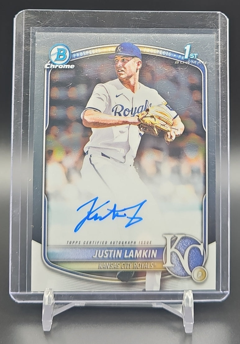 2025 Bowman Draft Justin Lamkin #CPA-JLA Chrome Auto 1st Prospect Royals nan nan image 0