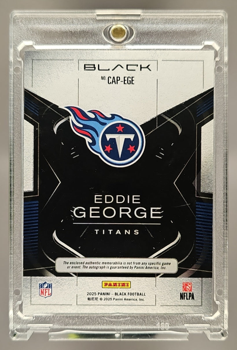 2025 Panini Black Eddie George CAP-EGE Football - Capstones /50 Titans image 1