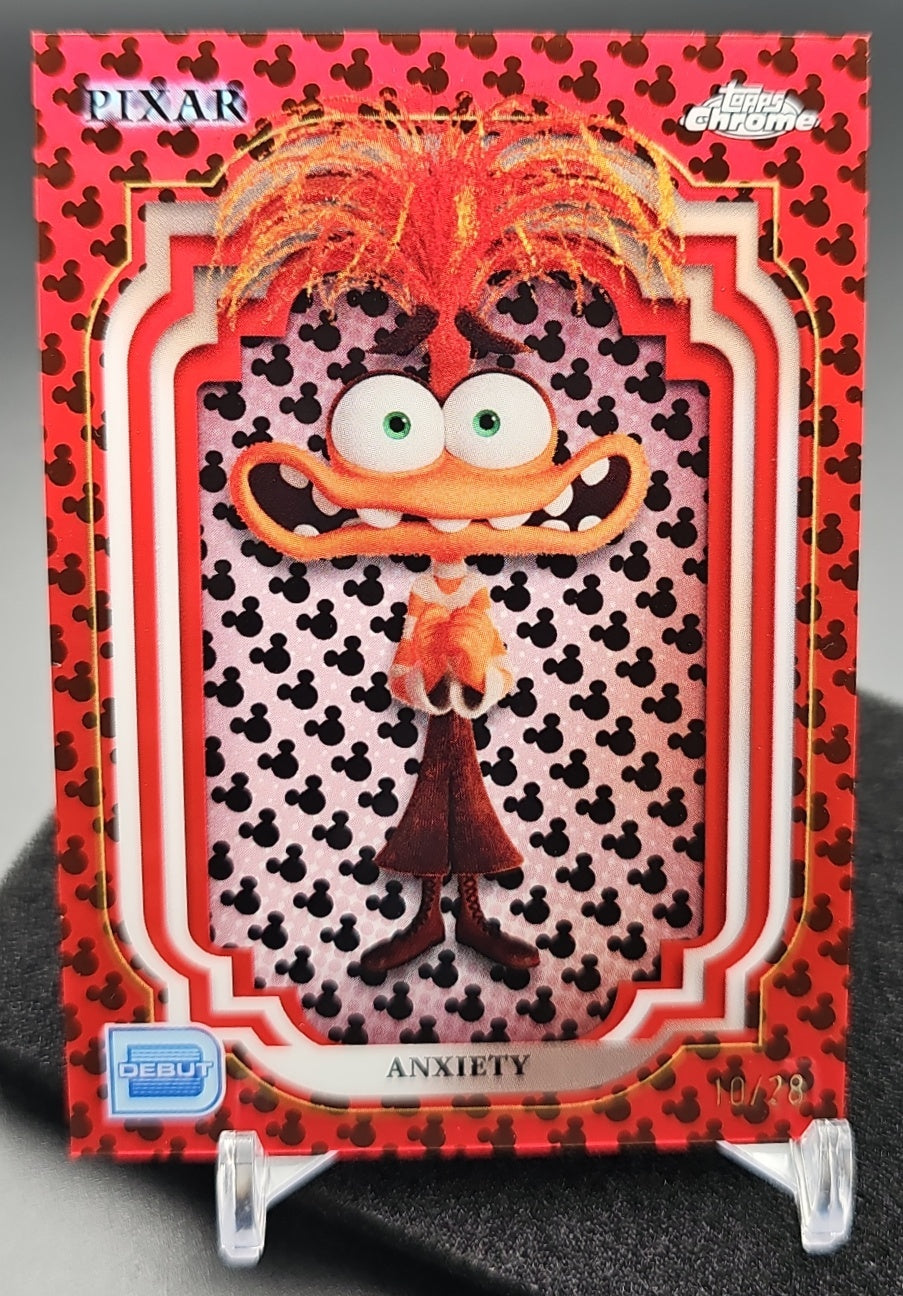 2024 Topps Chrome Disney Anxiety #197 Red and Black Refractor 10/28 Inside Out image 0