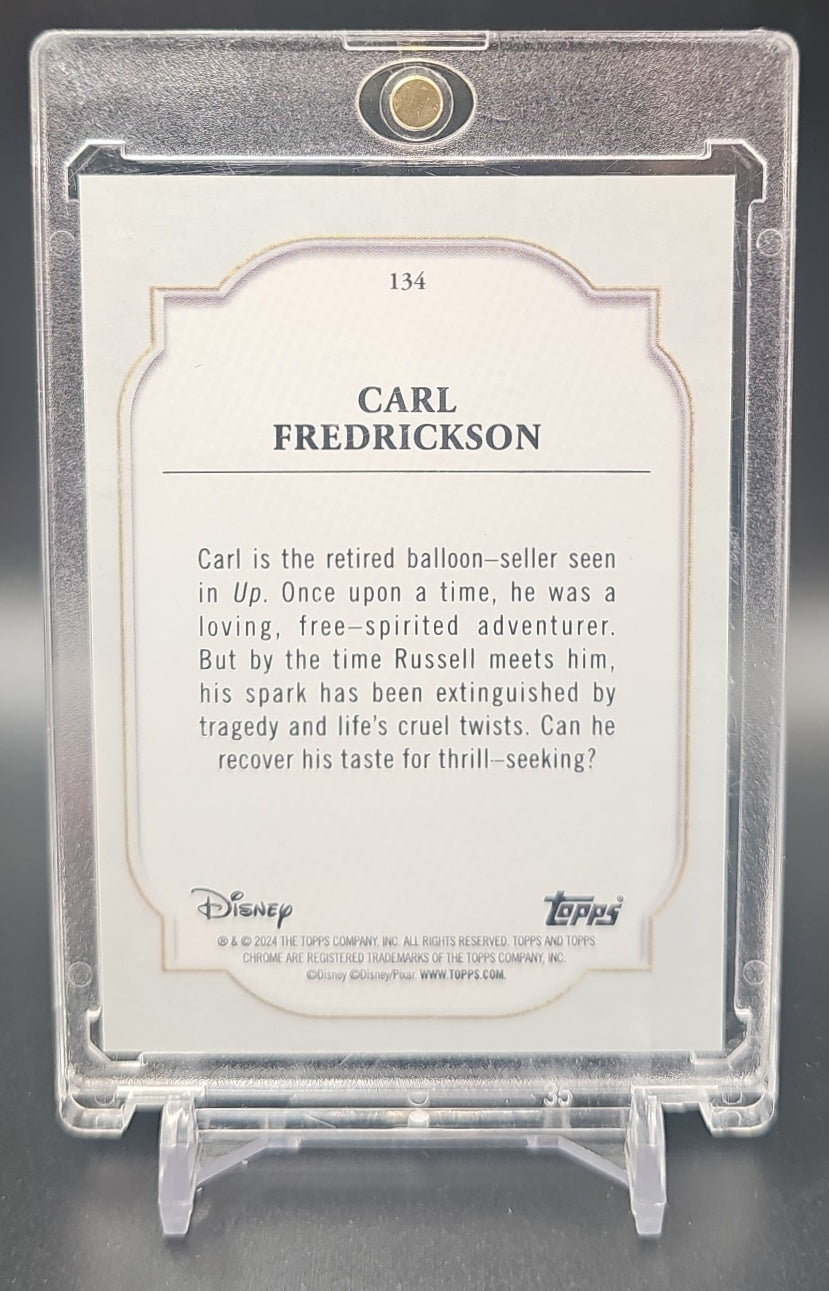 2024 Topps Chrome Disney Carl Fredrickson #134 Purple and Green Pulsar 76/150 Up image 1