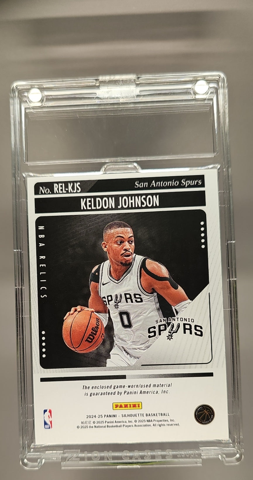 2024-25 Panini Silhouette Keldon Johnson #REL-KJS NBA Relics Spurs /5 image 1