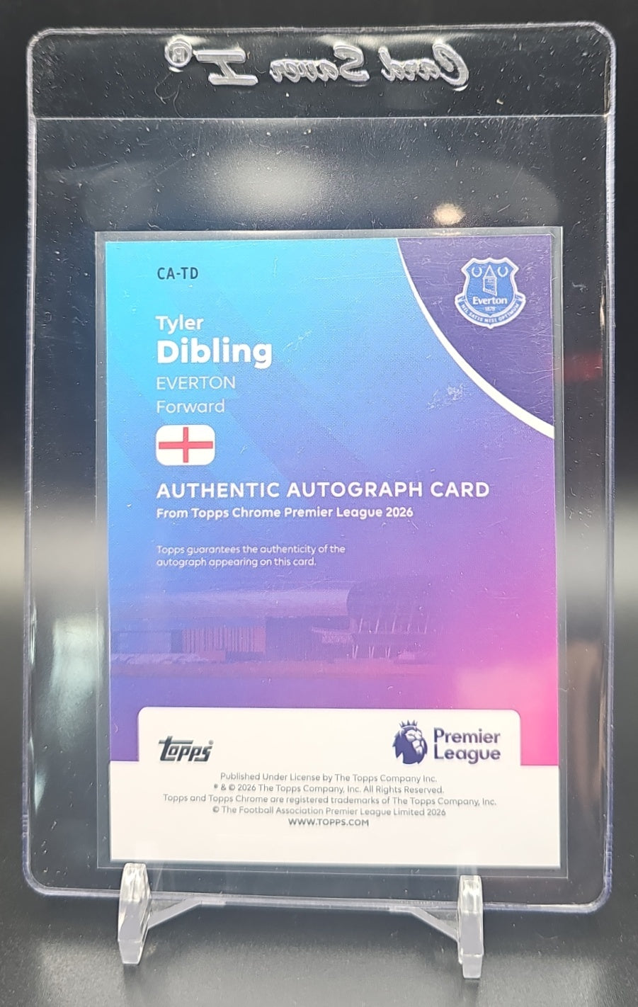 2026 Topps Chrome Premier League Tyler Dibling #CA-TD Auto Gold Wave Refractor /50 image 1