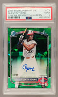 2025 Bowman Draft Sapphire Quentin Young #CPA-QY Chrome Auto Green Refractor /99 1st Prospect PSA 9 image 0