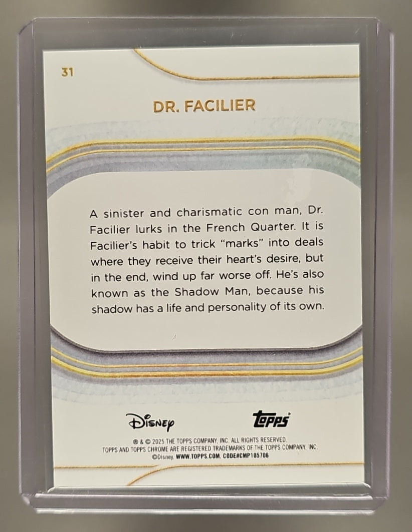 2025 Topps Chrome Disney Dr. Facilier #31 White Refractor 17/30 image 1