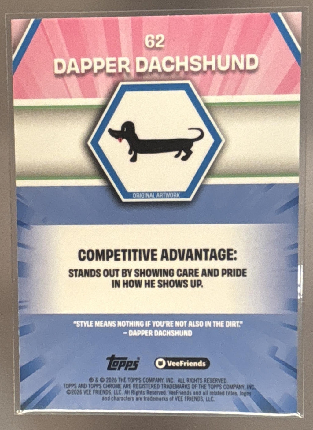 2026 Topps Chrome VeeFriends Dapper Dachshund Purple Mini-Diamond Refractor /75
