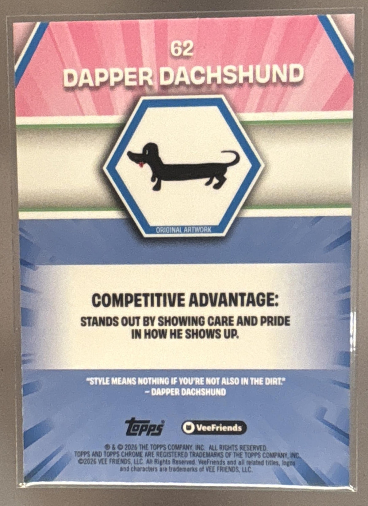 2026 Topps Chrome VeeFriends Dapper Dachshund Purple Mini-Diamond Refractor /75