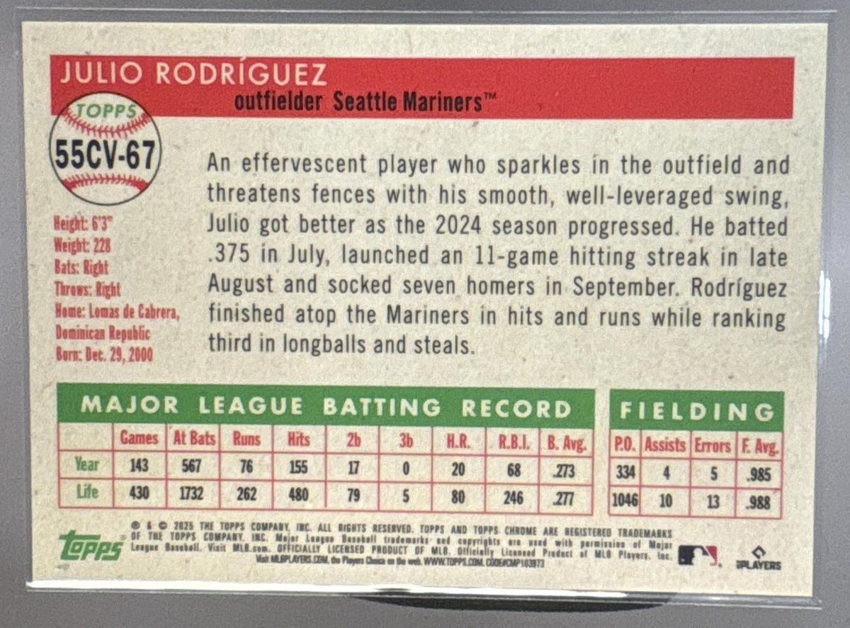 2025 Topps Chrome Platinum Anniversary Julio Rodriguez 1955 City Variations