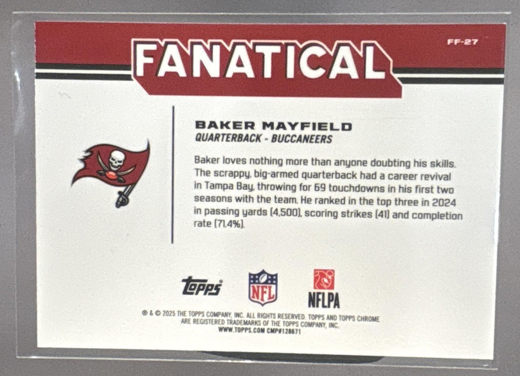 2025 Topps Chrome Baker Mayfield #FF-27 Fanatical Buccaneers