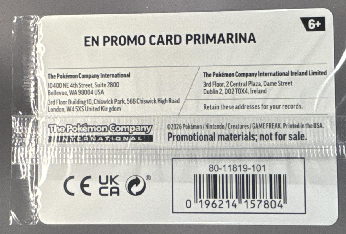 2026 Pokemon Pitch Black Primarina #020/084 Promos Holofoil