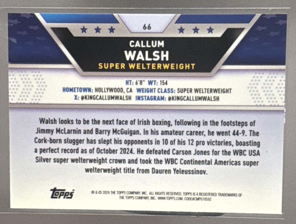 2024 Topps Chrome Callum Walsh #66 Glove Logo Refractor 27/75