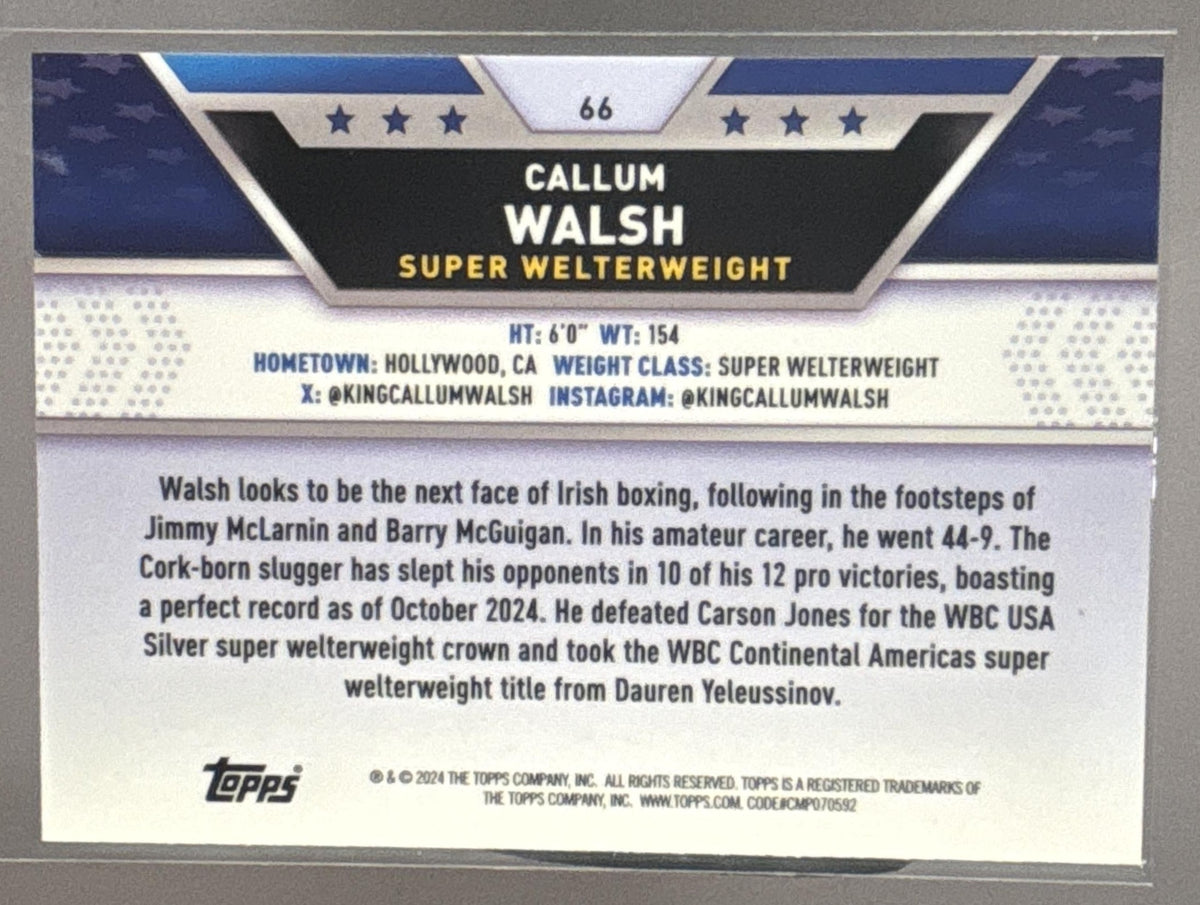 2024 Topps Chrome Callum Walsh #66 Glove Logo Refractor 27/75