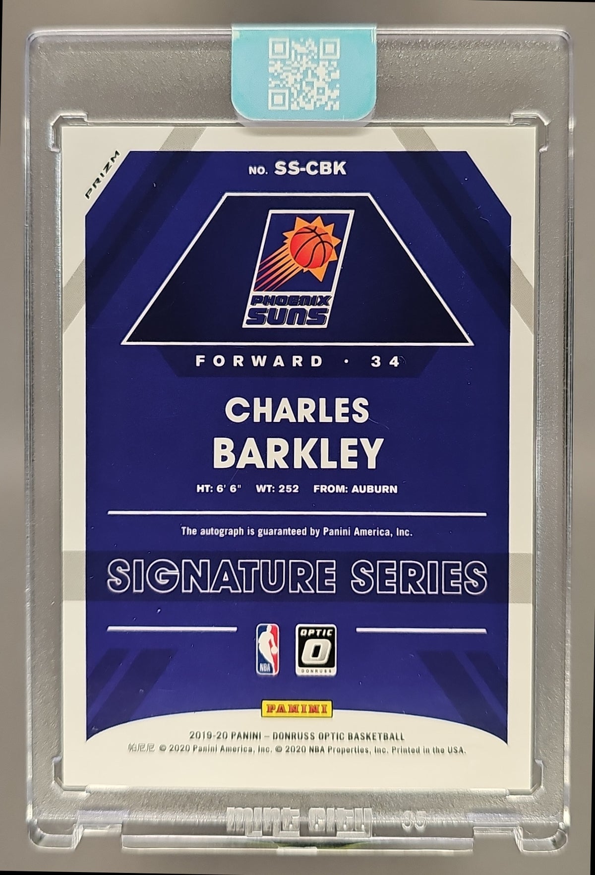 2019 Panini Donruss Optic Charles Barkley #SS-CBK Signature Series Purple Auto