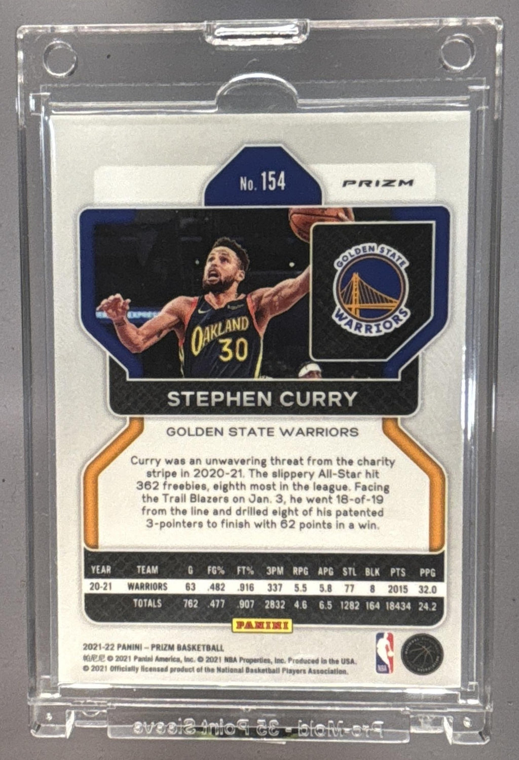 2021-22 Panini Prizm Stephen Curry #154 Red Gold Wave Warriors