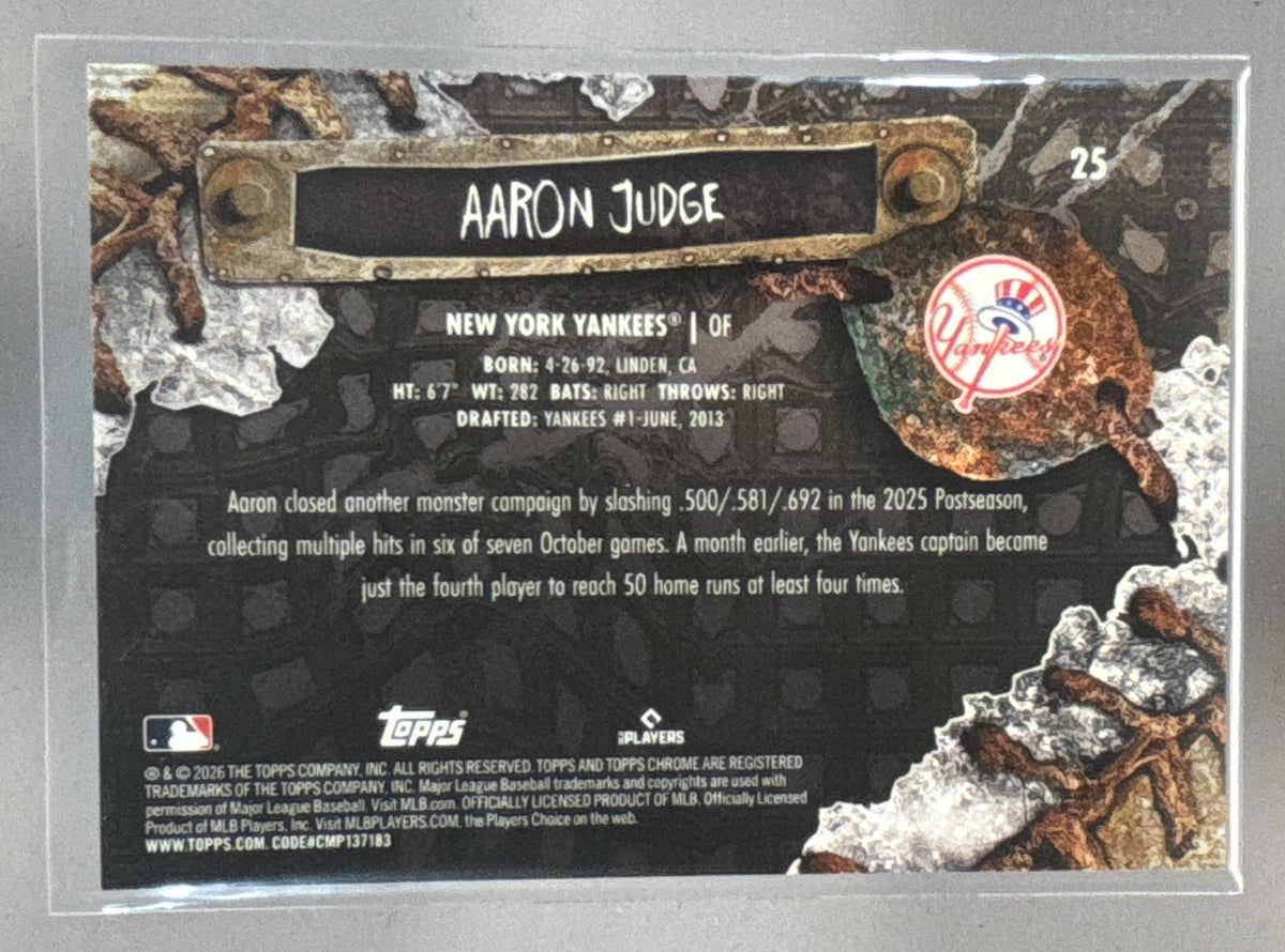 2026 Topps Chrome x Cactus Jack Aaron Judge #25 Gold Refractor /50 Yankees
