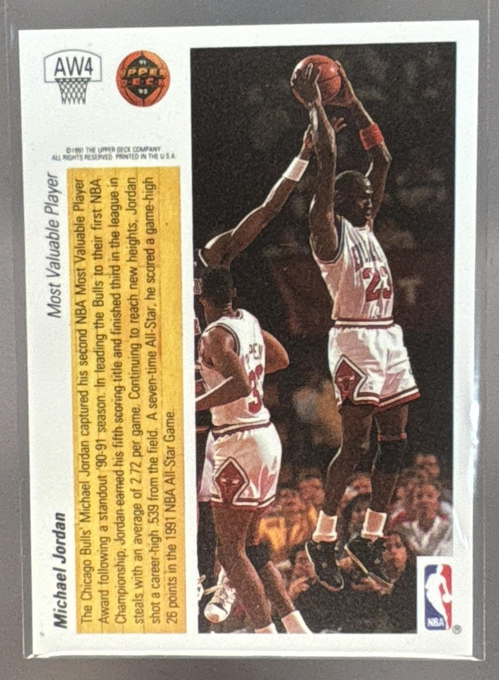 1991-92 Upper Deck Michael Jordan #AW4 Award Winner Holograms Bulls