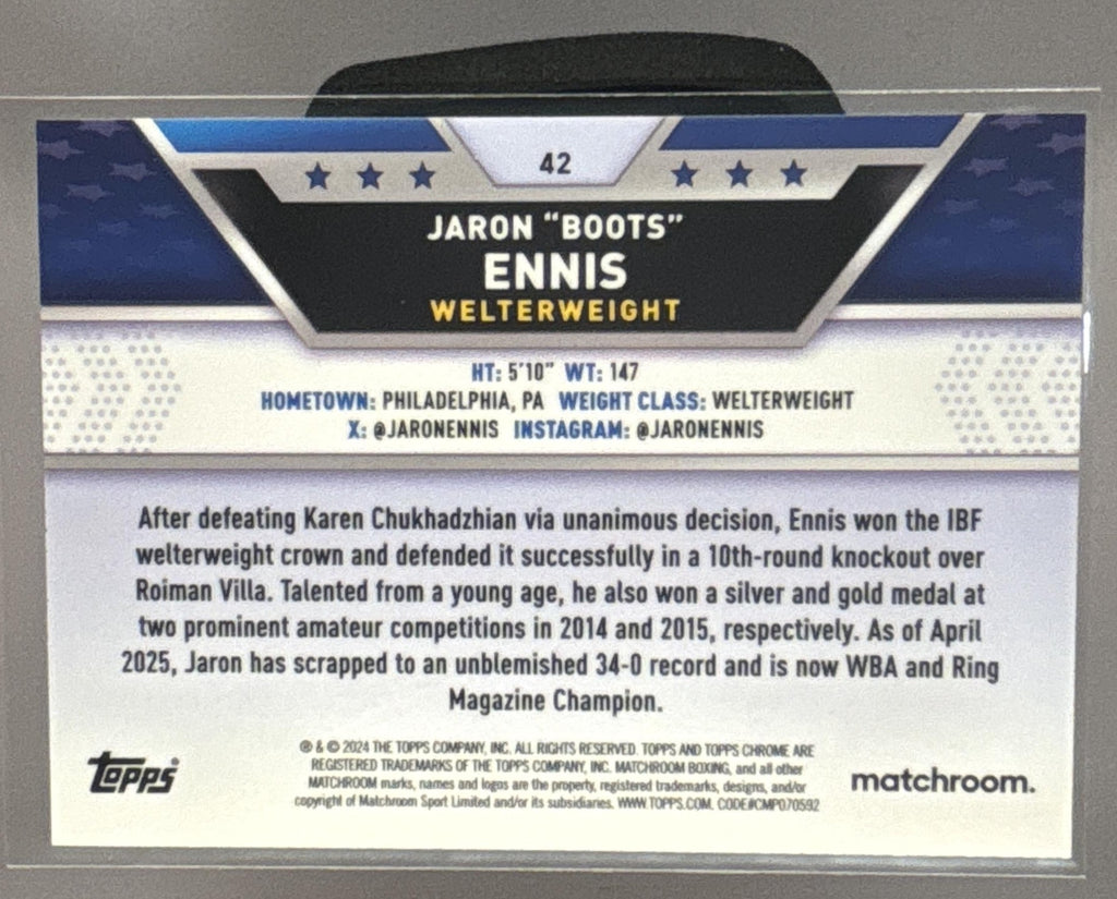 2024 Topps Chrome Jaron "Boots" Ennis #42 Aqua Refractor 53/150
