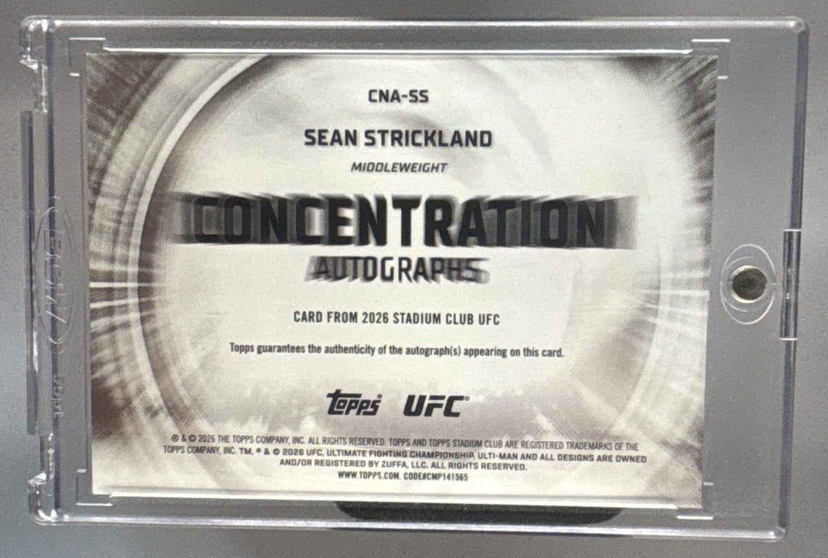 2026 Topps UFC Stadium Club Sean Strickland Concentration Auto Purple /25