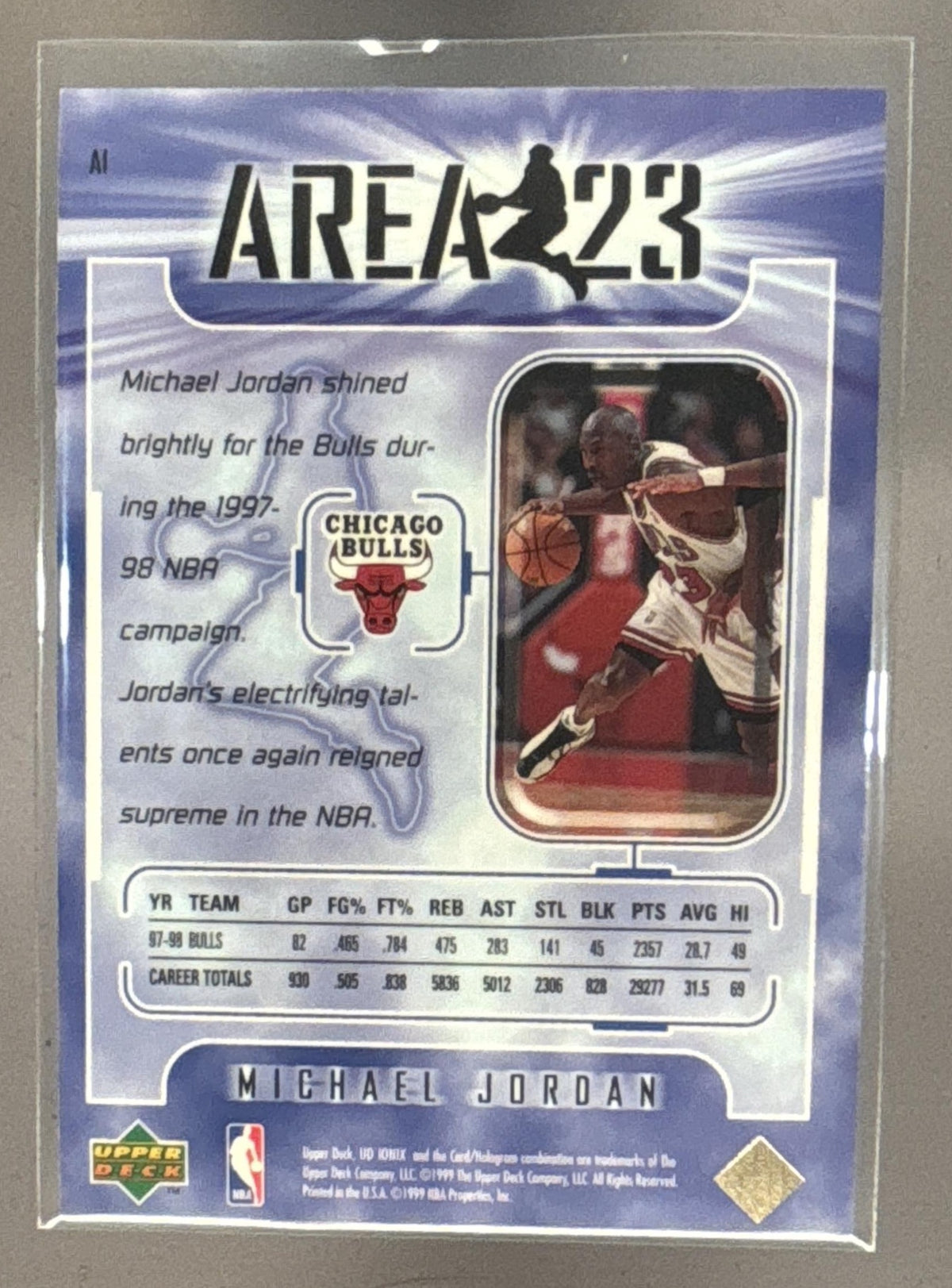 1998-99 Upper Deck Ionix Michael Jordan #A1 Area 23 Bulls