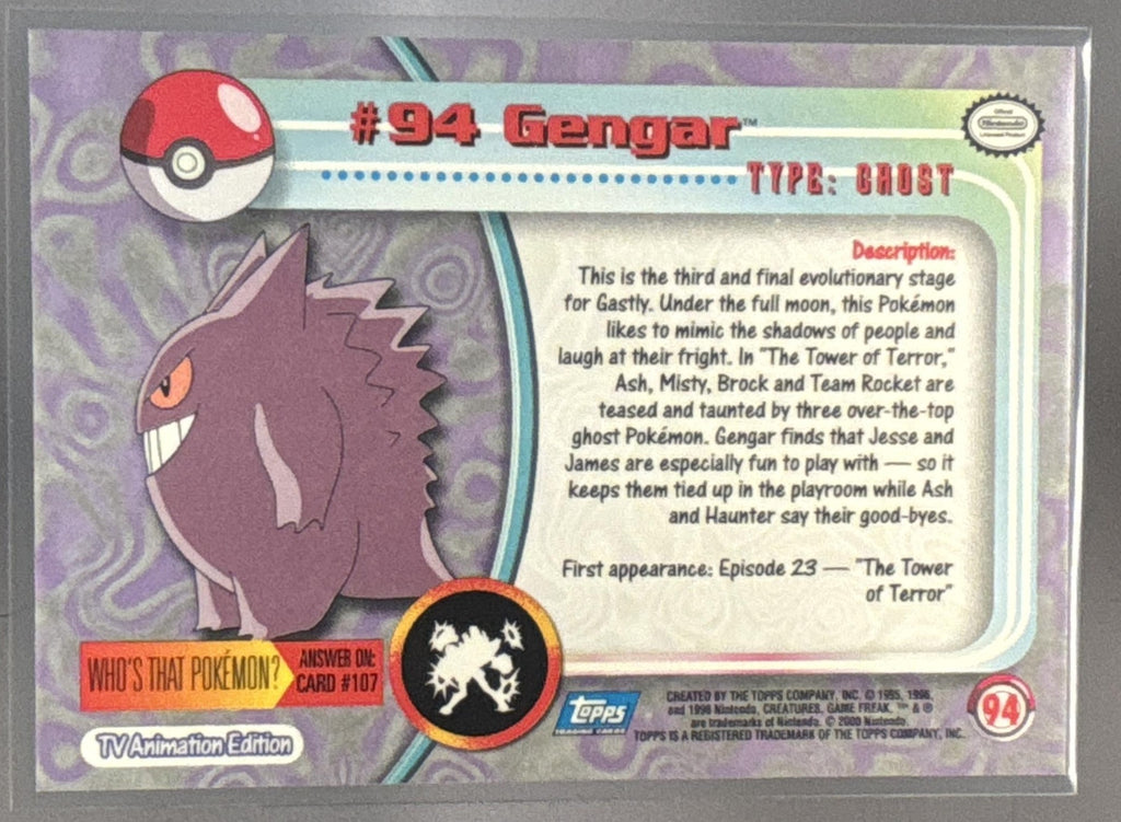 2000 Topps Pokemon TV Animation Edition Series 2 Gengar #94