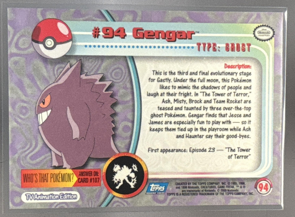 2000 Topps Pokemon TV Animation Edition Series 2 Gengar #94