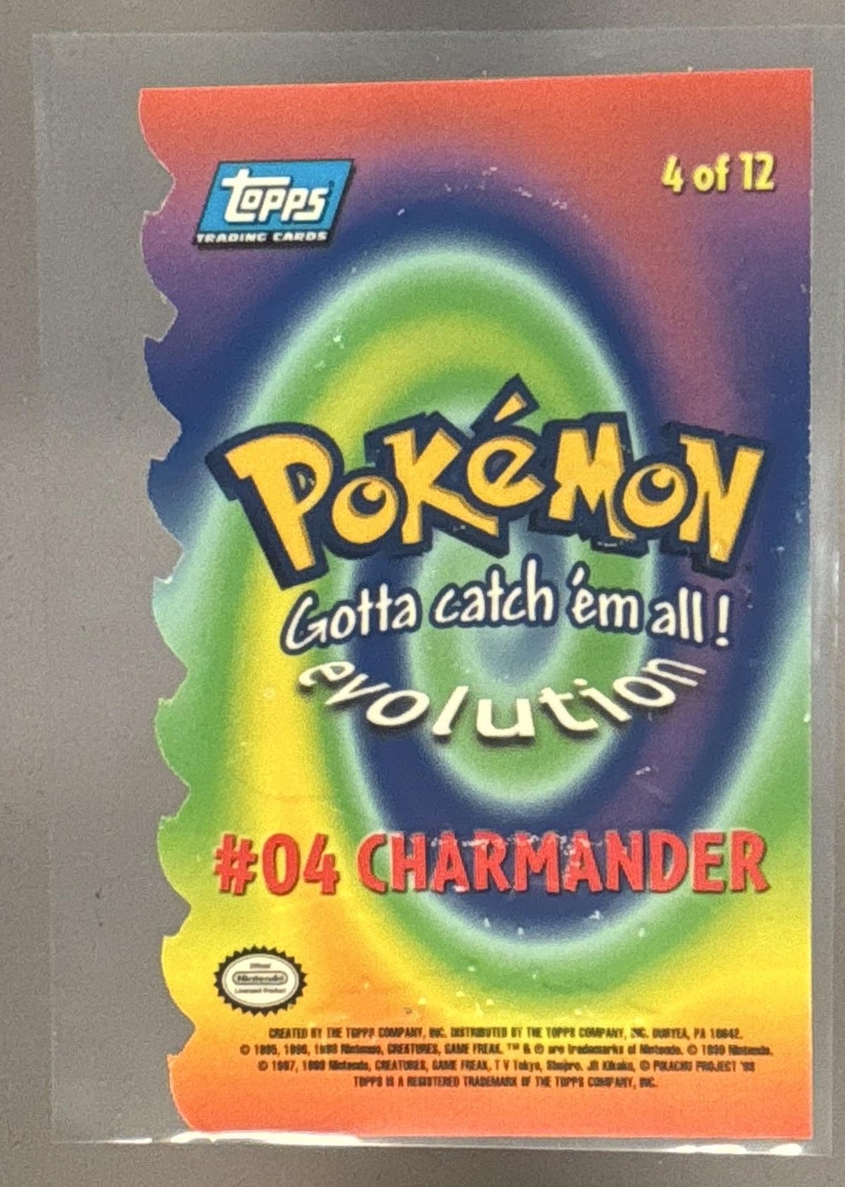 1999 Topps Pokemon the First Movie #04 Charmander - Stage 1 #E4 die-cut