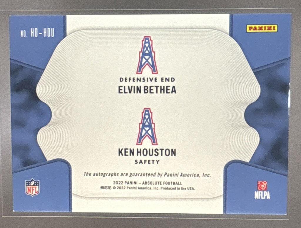 2022 Panini Absolute Elvin Bethea Ken Houston Historical Duals Orange /50 Auto