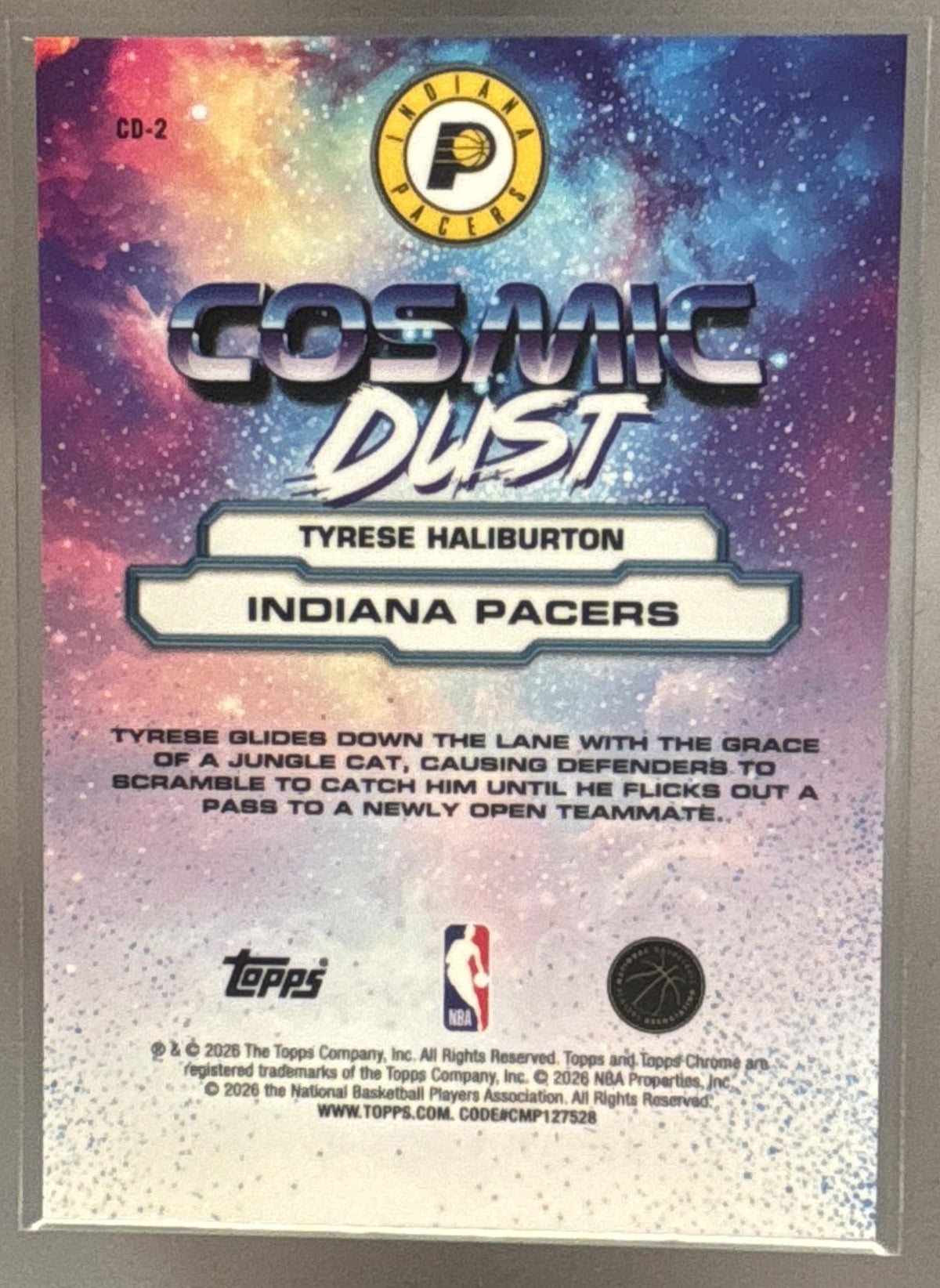 2025-26 Topps Cosmic Chrome Tyrese Haliburton #CD-2 Dust SSP Pacers