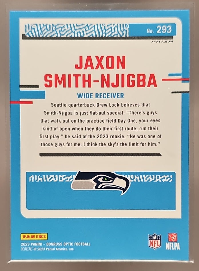 2023 Panini Donruss Optic Jaxon Smith-Njigba #293 Blue Stars Prizm Rated Rookie