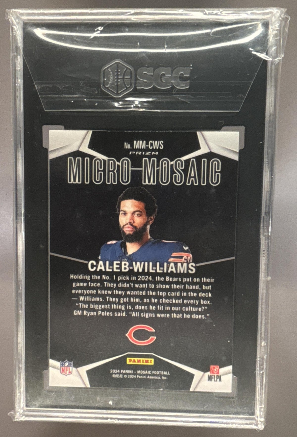 2024 Panini Mosaic Caleb Williams #MM-CWS Micro Mosaic RC Bears SGC 10