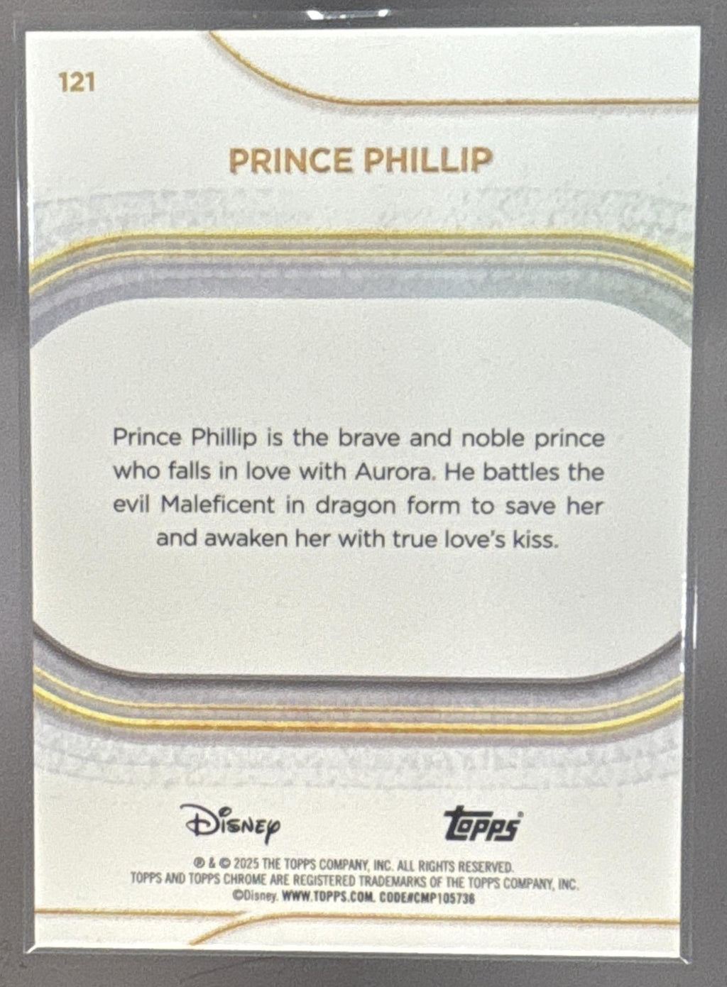 2025 Topps Chrome Disney Prince Phillip #121 Purple Refractor 4/75
